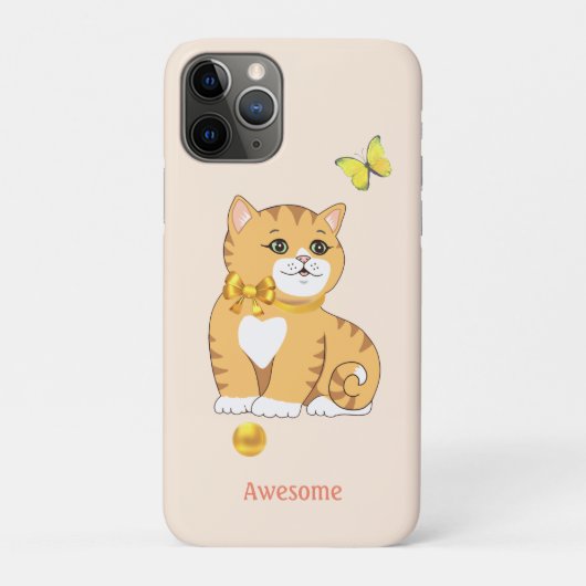ライトベージュの可愛いトラ猫 Case-Mate iPhoneケース (裏)