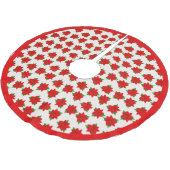 ライトベージュの美しいポインセチアの花のパターン ブラッシュドポリエステルツリースカート (アングル)