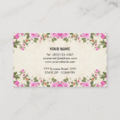 ライトベージュの美しい花 名刺 (裏面)