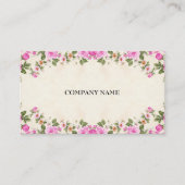 ライトベージュの美しい花 名刺 (正面)