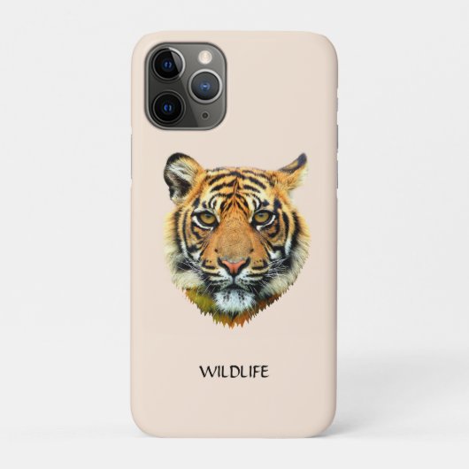 ライトベージュの虎の顔 Case-Mate iPhoneケース (裏)