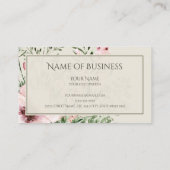 ライトベージュエレガントピンクフォレストフローラフレーム 名刺 (裏面)