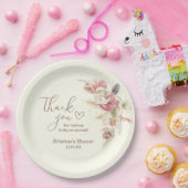 ライトベージュボホフローラありがとうベビー紙プレート ペーパープレート (パーティー)