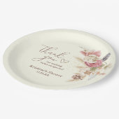 ライトベージュボホフローラありがとうベビー紙プレート ペーパープレート (アングル)
