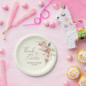 ライトベージュボホフローラありがとうベビー紙プレート ペーパープレート (パーティー)