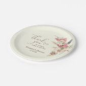 ライトベージュボホフローラありがとうベビー紙プレート ペーパープレート (アングル)