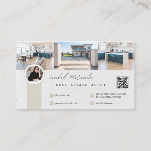 ライトベージュモダンミニマ実在リストの写真 名刺 (裏面)