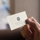 ライトベージュリネングレージャスティスロゴ 名刺