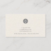 ライトベージュリネングレージャスティスロゴ 名刺 (裏面)