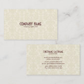 ライトベージュヴィンテージフローラダム 名刺 (正面/裏面)