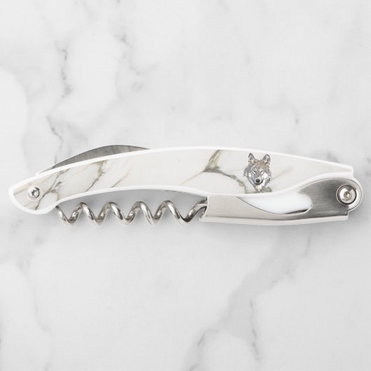 ライトベージュ大理石とウルフ ソムリエナイフ (裏面)