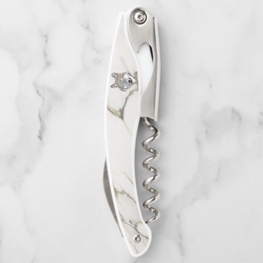 ライトベージュ大理石とウルフ ソムリエナイフ (裏面)