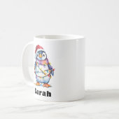 ライトペンギンのクリスマスに絡まる コーヒーマグカップ (正面左)