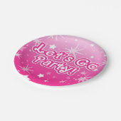 ライトホットピンクスパークルスターズレッツゴーパーティー ペーパープレート (アングル)