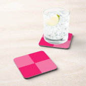 ライトホットピンク市松模様にパターンデザイン コースター (右側)