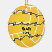 ライトホリデーカスタマイズ可能なウォーターポロボール セラミックオーナメント (左)