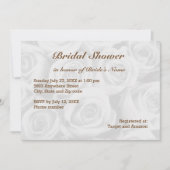 ライトホワイトローズバックグラウンドブライダルシャワー招待状 招待状 (正面)