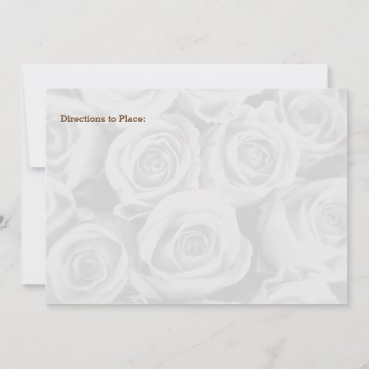 ライトホワイトローズバックグラウンドブライダルシャワー招待状 招待状 (裏面)