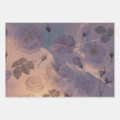 ライトボエレガントホフローラパープルファンタジー植物学 ラッピングペーパーシート (正面3)