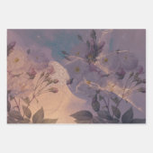 ライトボエレガントホフローラパープルファンタジー植物学 ラッピングペーパーシート (正面)