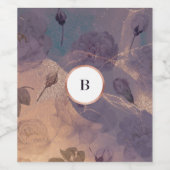 ライトボエレガントーホフローラパープルバラ金ゴールド結婚ズ ワインラベル (シングルラベル)