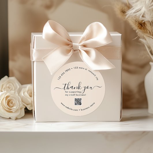 ライトボホカスタムQRコード付きステッカーありがとう ラウンドシール