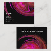 ライトボルテックス、赤ピンクパープルフラクタルフラクタルスワーズブラック 名刺 (正面/裏面)