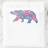 ライトポーラベア星景ステッカー 長方形シール (バッグ)