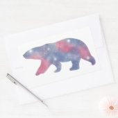 ライトポーラベア星景ステッカー 長方形シール (封筒)