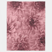 ライトマウブダリアの花のクラスタ フリースブランケット (正面)