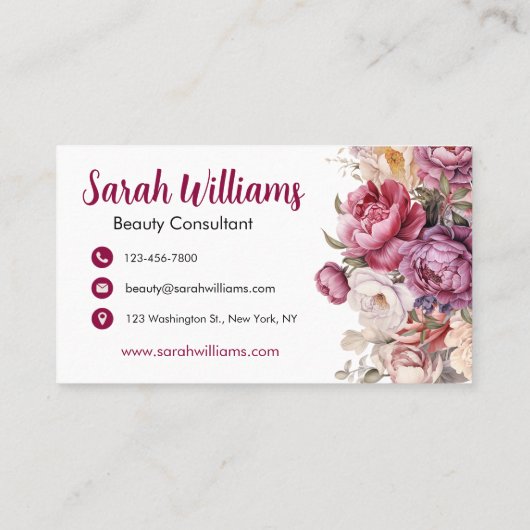 ライトマエレガントルーンとベージュフローラ 名刺 (裏面)