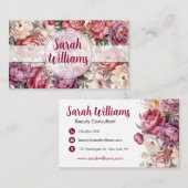 ライトマエレガントルーンとベージュフローラ 名刺 (正面/裏面)