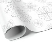 ライトマンダラ花オーナメント継ぎ目パターン ラッピングペーパー (ロールコーナー)