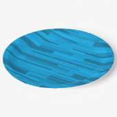 ライトミッドセンチュリーモダンモダニストパターンブルー ペーパープレート (アングル)