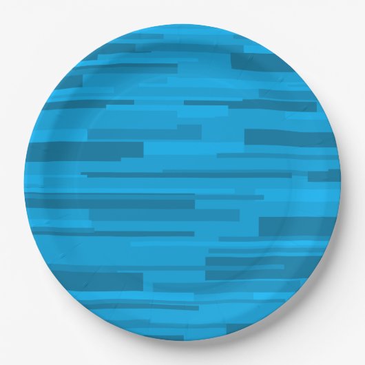 ライトミッドセンチュリーモダンモダニストパターンブルー ペーパープレート (正面)