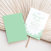 ライトミントグリーンレースリハーサルディナー 招待状