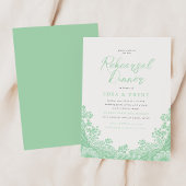 ライトミントグリーンレースリハーサルディナー 招待状