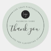 ライトミントミニマリスト美学サンキューサークル ラウンドシール (正面)