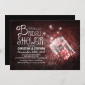 ライトメイソンのジャー&ホタルのブライダルシャワー招待状 招待状 (正面/裏面)