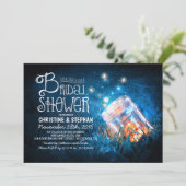 ライトメイソンのジャー&ホタルのブライダルシャワー招待状 招待状 (スタンド正面)