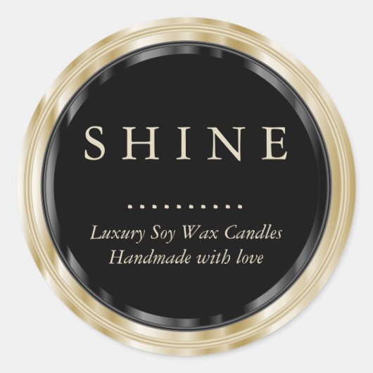 ライトメタル金ゴールドとブラックラベル ラウンドシール (正面)