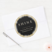 ライトメタル金ゴールドとブラックラベル ラウンドシール (封筒)