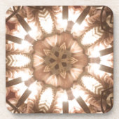 ライトメリークリスマスツリーライト万華鏡のように千変万化するパターンアート コースター (正面)