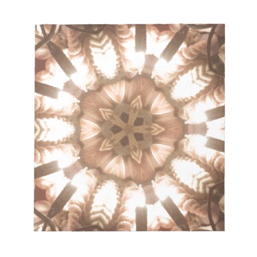 ライトメリークリスマスツリーライト万華鏡のように千変万化するパターンアート ノートパッド (正面)