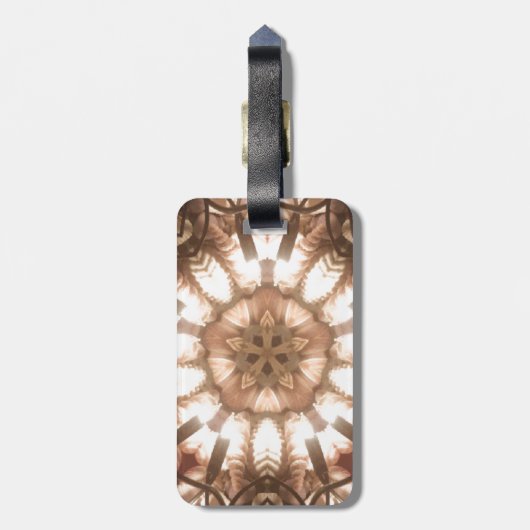 ライトメリークリスマスツリーライト万華鏡のように千変万化するパターンアート ラゲッジタグ (裏面縦)