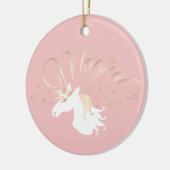 ライトモダンバラピンクホワイトマジカルユニコーンガール セラミックオーナメント (左)