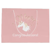 ライトモダンバラピンクホワイトマジカルユニコーン ラージペーパーバッグ (裏面)