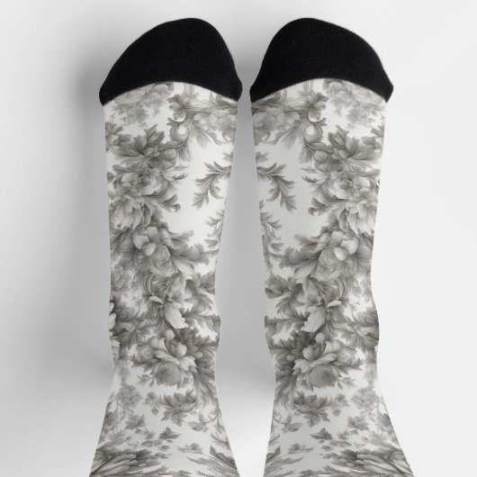 ライトモノクロ大理石トイレクルーソックス ソックス (上部)