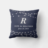 ライトモノグラムのパーソナライズな婚礼の日の一連 クッション (裏面)