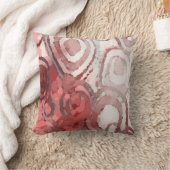 ライトモーブタウペレッドピンクアイボリーサークルアート クッション (ブランケット)